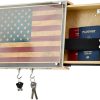 Wall Cabinet with Magnetic Lock, Wall Shelf Gun Safe, Handmade Wooden Box Storage (Acrylic Cover)