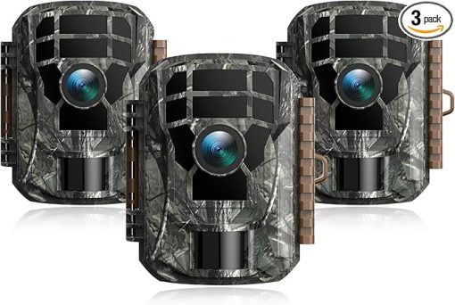 VOOPEAK Trail Camera 3 Pack, 36MP 2K Game Camera Motion Activated with 120° Wide-Angle Lens, Low-Glow Night Vision, Waterproof IP66 & 2.0" LCD Display for Hunting and Wildlife Monitoring