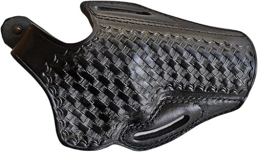 Leather Holster Fits Colt Python, Colt King Cobra / 357 Magnum - Thumb Break - Basket Weave - Genuine Leather - Handmade - ShnLeaher - Image 2