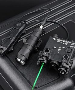 Nylon DL-AII Laser Sights Box(with IR Laser+Red/Green/Blue Laser+Flashlight&Mount),and M300A Strong LED Flashlight,and Modular Wire Remote Pressure Switch(SF+2.5 Plug) Combo,Black 2