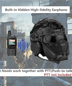 Tactical Airsoft Helmet, High-end Paintball Full Face Mask Helmet (Built-in HD Headset and Anti-Fog Fan, Options) for Outdoor CS Games 2