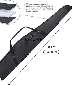 Tas Trost Scoped Rifle Soft Case 41“& 55” Long Gun Bag, Canvas Leather Shotgun Case Protector 2