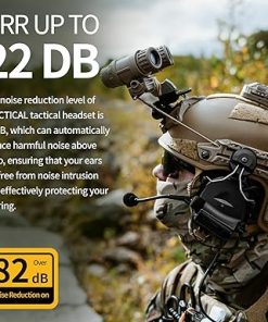 Tactical Headset with ARC Rail Adapter Airsoft Headset with mic Noise Reduction & Sound Pickup Ear Protection Headphone for Helmet 2