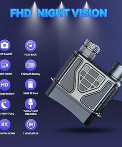 Night Vision Goggles 1080P Night Vision Binoculars with 5000mAh Rechargeable Battery, 32GB Card, 3″ Screen for Camping Hunting & Security for Men Husband、Dad、Him 2