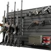 Hold Up Displays Gun Wall Mount Display, Modular Tactical Wall for 6 Pistols and 6 Rifles, Police Gear Rack and Equipment Organizer, Heavy-Duty Aluminum Gunmetal Grey Slatwall Gun Storage System