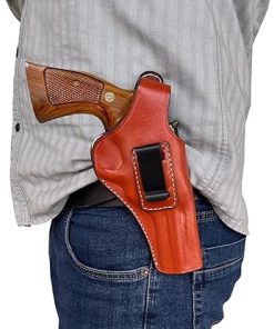 OWB/IWB Leather Belt Holster Fits Ruger GP100, SP101 5 Shot, 357 Magnum