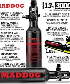 Maddog 13ci/3000psi Aluminum Compressed Air HPA Paintball Tank with Regulator 2