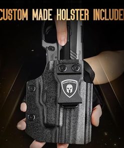 WARRIORLAND Green Laser Light and Holster Combo, Fit for P320 Compact & M18 & Full-Size & M17 – Compact Trigger Laser with Battery Indicator, Right-Hand IWB Concealed Carry Kydex Holster, WLS-112G-HW1 2