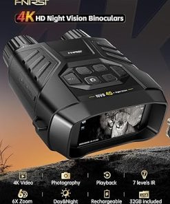 FNIRSI NVS40 4K Night Vision Goggles, Night Vision Binoculars with 4K Video 36M Photos, 32GB SD Card, 3″ HD Screen Digital Infrared Binoculars for Day and Night, Camping Equipment for Adult 2