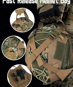 Airsoft Helmet with Fast Release Helmet Bag，PJ Type Tactical Paintball Helmet 2