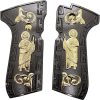 Custom Metal St Jude Beretta Grips 92/96 Series Pistols 92F, 92FS, M9, 96 Gold Black Plated