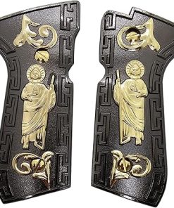 Custom Metal St Jude Beretta Grips 92/96 Series Pistols 92F, 92FS, M9, 96 Gold Black Plated