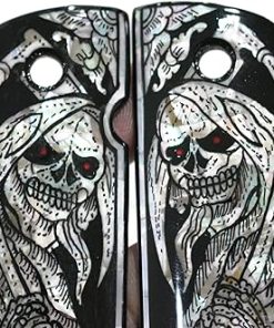 Grim Reaper Art Mother of Pearl Grips for 1911 Standard Full Size Colt Government and Commander Kimber, Springfield, Remington, Taurus PT 1911 2