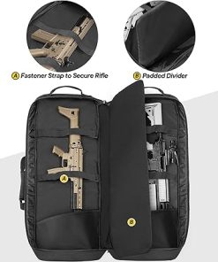 DSLEAF 36” Double Soft Rifle Case, Padded Rifle Backpack with Lockable Zippers and Pockets for Accessory, Tactical Rifle Bag for Shooting and Hunting 2
