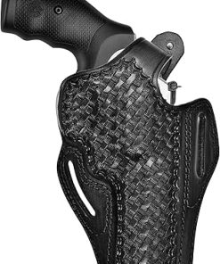 Leather Holster Fits Colt Python, Colt King Cobra / 357 Magnum – Thumb Break – Basket Weave – Genuine Leather – Handmade – ShnLeaher