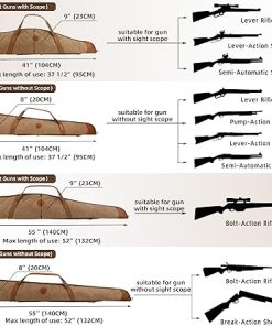 WAYNE’S DOG 41″ / 55″ Soft Gun Case for Scoped Rifle & Shotgun, Canvas Leather Embroidered Gun Storage Bag for Bolt-Action Rifles, Break-Action Shotguns 2