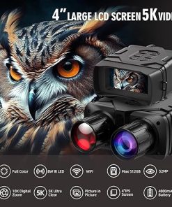 Night Vision Goggles 5K Infrared Binoculars 4″ Large Screen Night Vision Binoculars for Adults, 10x Zoom Digital Night Vision with WiFi 32GB Memory Save Photo and Video 2