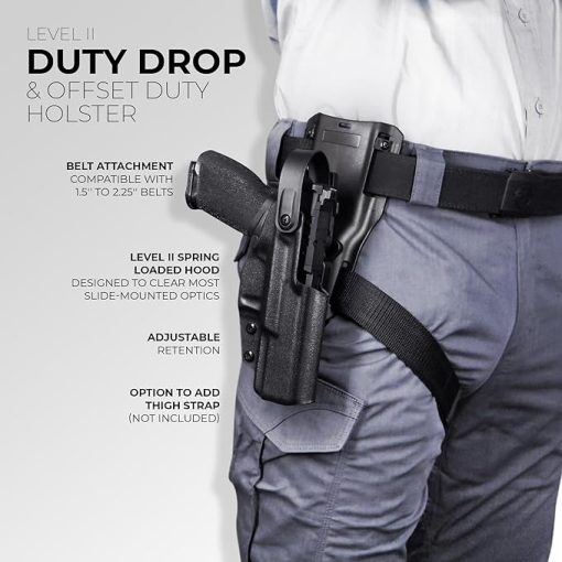 Duty Drop & Offset Level II Holster fits Walther PDP 5'' w/SureFire X300 - Image 2