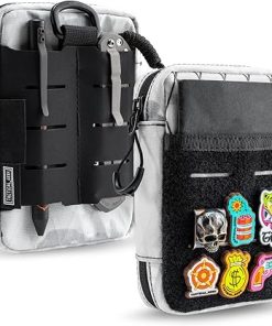 TACTICAL GEEK Block E3.0 EDC Compact Waist Pocket Pouch, Men EDC Pouch Organizer, Multi-Purpose Molle Tool Pouch, Utility Tool Organizer Bag for Daily Essentials Carry(White)