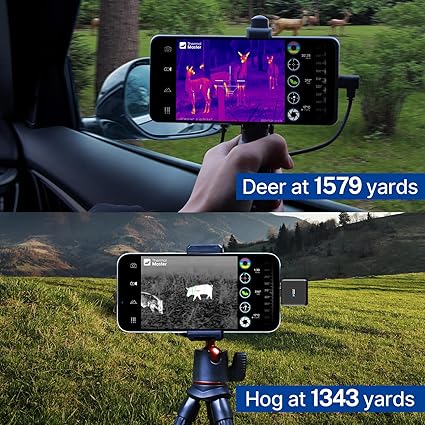 T2 Pro iOS Thermal Monocular, Hunting Night Vision Scope for iPhone Lightning, Detect Deer at 1579 Yards, Thermal Camera for Outdoor, 15X Zoom, 13mm Lens, Tactical Handle and Scope Mount – iOS 2 T2 Pro iOS Thermal Monocular, Hunting Night Vision Scope for iPhone Lightning, Detect Deer at 1579 Yards, Thermal Camera for Outdoor, 15X Zoom, 13mm Lens, Tactical Handle and Scope Mount - iOS - Image 2