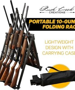 Rush Creek Creations Portable 10-Gun Rack – Lightweight Foldable Gun Stand with Carrying Case, Durable Aluminum Construction, Easy Transport & Storage for Rifles and Shotguns 2