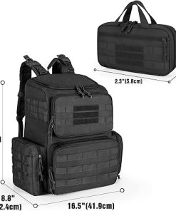 DSLEAF Tactical Range Pistol Backpack with 6 Pistol Cases, Gun Backpack with 9X Magazine Slots for Shooting and Hunting 2