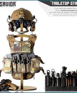 Savior Equipment H.P.C Tactical Gear Stand Tabletop Helmet Vest Display Rack, Military Gear Holder Plate Carrier Indoor Home Garage Free-Standing Organizer, Heavy Duty Steel Hold Up to 70 lbs 2