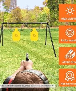 AR500 Steel Targets for Shooting 3/8″ Thick 7″x 12″ Metal Targets for Shooting Range Reactive Shooting Targets Laser Cut Fluorescent Yellow 2
