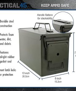 Ammo Can Set – 50 Cal Solid Steel 6pk Metal Ammo Box Containers for Long-Term Ammunition and Gear Storage 2