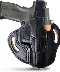 Tagua Gun Leather OWB Thumb Break Leather Gun Holster. Fits .40 / .45 Sig P320, Springfield XDM (4.5″) and Most 9mm Pistols