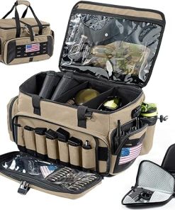 Large Pistol Range Bag Shooting – Tactical Gun Range Bag with Pistol Cases, Gun Bags for Handguns, Gun Bag for Men, Ammo Bag, Gun Carrying Duffle Bag for Gun Accessories