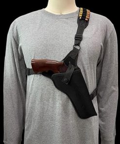 Right Hand Cordura Nylon Chest Holster with Extra Ammo Loops for 8-3/8″” S&W Model 25-5, 29 Classic, 29-3, 629, 617, 586, 686, Black