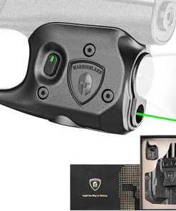 WARRIORLAND Pistol Light Laser & Holster Fit for Glock 43 / 43X (No Rail Version), Compact 150-Lumen Trigger Mounted Tactical Weapon Light with Green Laser White LED & IWB Holster, Power Indicator
