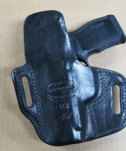 Azula OWB Leather 2 Slot Molded Pancake Belt Holster for Sig Sauer P365 XMACRO with Optic, Black Right Hand 2