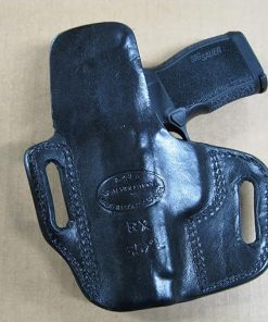 Azula OWB Leather 2 Slot Molded Pancake Belt Holster for Glock 43, 43X, 43X MOS with Optic, Black Right Hand 2