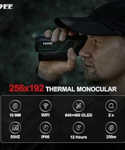 M10-256 Thermal Imaging Monocular for Hunting, 10mm Focal Lens 256×192(50Hz) Infrared Night Vision Telescope with Long Battery Life Up to 12 Hours, Thermal Scopes for Outdoor Night Vision 2