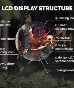AL52C Hunting Laser Rangefinder Bow Range Finder Camo Distance Measuring Outdoor Wild 900Y with Red Display, Distance/Angle/Scan 6X Magnification 2
