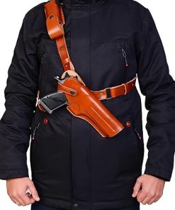 Leather Chest Holster for Desert Eagle, Brown or Black, Genuine Leather, Right or Left Handed, Handmade, ShnLeather 2