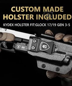 WARRIORLAND Universal Light Compatible with Glock 17/19 KYDEX Holster Combo, White LED Tactical Light for Handgun, Magnetic USB Rechargeable Flashlight-Screen Displays Battery Status, Crossbow MA2 2