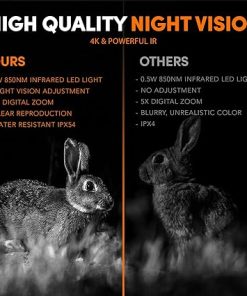 GTHUNDER 4K Night Vision Goggles, 4000mAH Rechargeable Infrared Digital Night Vision Binoculars, 32GB Card for Video and Photo 2