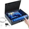 ADIMO Gun Safe, Biometric Gun Safe for Handgun, Pistol Safe, 3 Ways Quick-Access with Fingerprint, Lock or keypad, Handgun Safe for Cloakroom living room Bedroom Nightstand Drawer Bedside and Car
