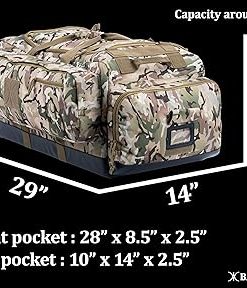 Large Duffle Bag Duffel Pack with Backpack Shoulder Straps and Shoes Compartment 105L for Sports Travel Hunting Camping. 2