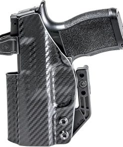 Rounded IWB Holster w/Claw, Metal Clip (Plus Line) – Inside Waistband Concealed Carry, American Made, Concealment Express, Carbon Fiber Black Kydex, Optics Ready, Fits: 2