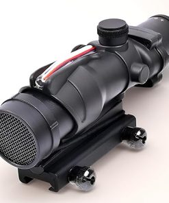 4×32 Rifle Scope, Red Fiber Optic Sight, Glass Etched, Real Fiber Optical, for Airsoft, .223, .556