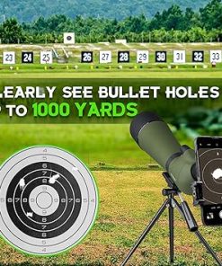 20-60×80 Spotting Scope for Target Shooting with Tripod Phone Adapter BAK4 Monocular Telescope for Hunting Birdwatching Green 2