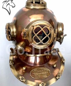 Retro US Navy Mark V Antique Diving Divers Helmet Brass Steel Full Size Maritime Gift
