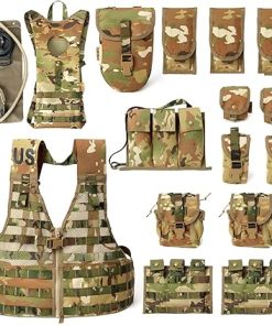 MT Military MOLLE 2 Army Vest, Rifleman FLC Set with Outer Pouches, Assault Backpack and Hydration Pack