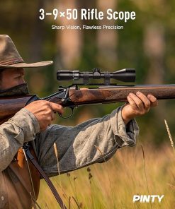 Pinty 3-9×50 Rifle Scope, Multicoated Lens Optical Riflescope, Shockproof BDC Reticle Scope for Hunting Shooting, Scope Mount Rings Included 2