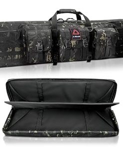 Double Long Rifle Case, [American Classic] Tactical Gun Case for Rifle & Multi-Function Durable Rifle Bag, Lockable Gun Bag Protects Carbine and Pistol (Multicam Black, 42 Inch)
