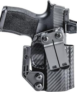 Rounded IWB Holster w/Claw, Metal Clip (Plus Line) – Inside Waistband Concealed Carry, American Made, Concealment Express, Carbon Fiber Black Kydex, Optics Ready, Fits: